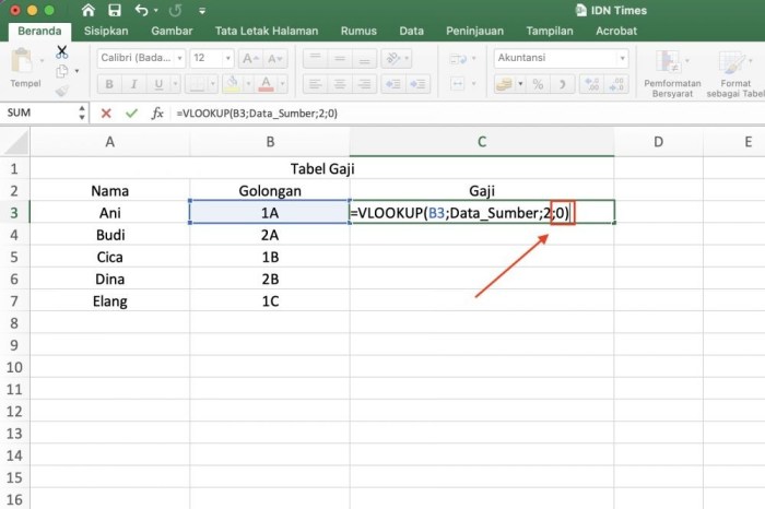 Cara Vlookup Beda Sheet