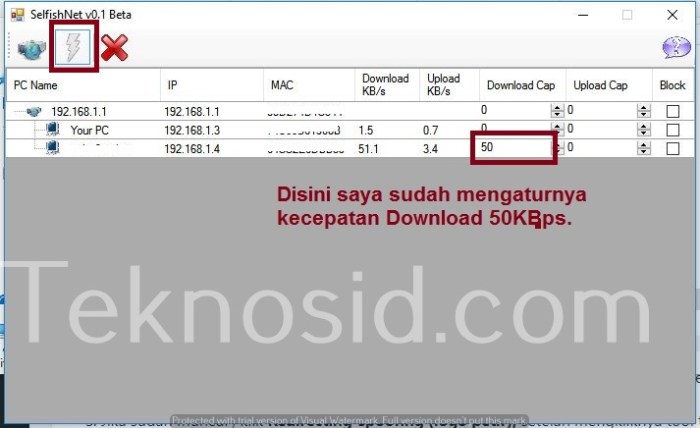 membatasi kecepatan bandwidth membagi teknosid digunakan terbatas jika koneksi