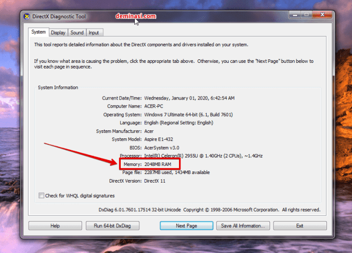 Cara Mengecek Ram Laptop