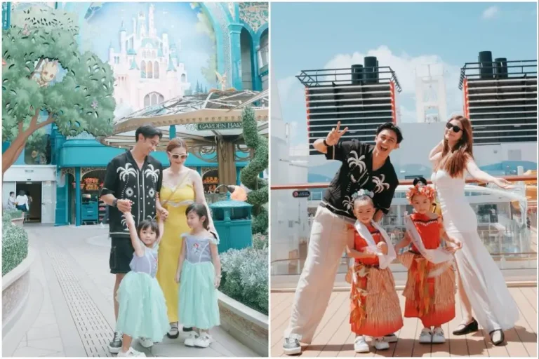 10 Potret Keluarga Felicya dan Hito di Kapal Pesiar Disney Singapura