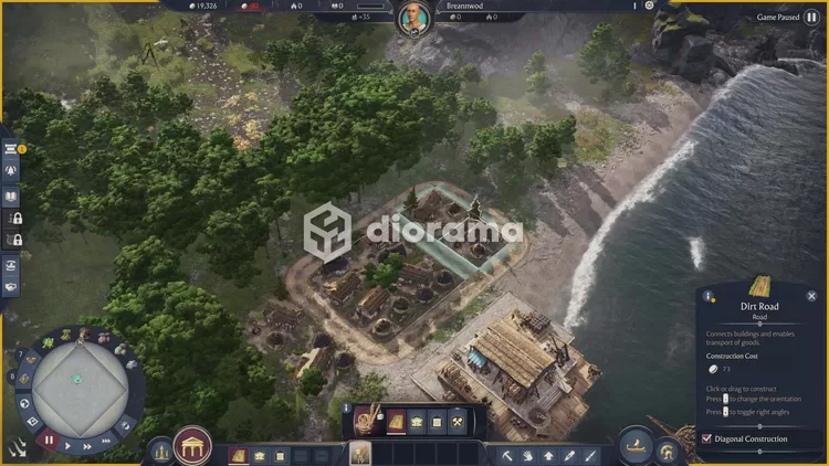 Membuat jalan di game ini juga lebih simple, jika kamu membangun dua rumah seperti ini, maka kamu akan bisa langsung klik jalan lalu arahkan ke tengah rumah, maka sistem akan otomatis memberikan preview jalan yang akan kamu bangun, klik, lalu kamu akan membangun jalan mengitari rumah / Ubisoft