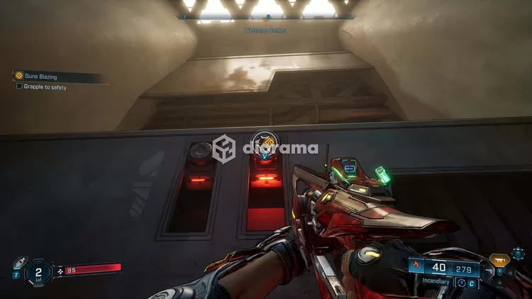 Grappling hook hanya bisa digunakan di tempat seperti pengait ini atau mengambil gas untuk diledakkan setelah dilempar ke musuh / 2K, Gearbox
