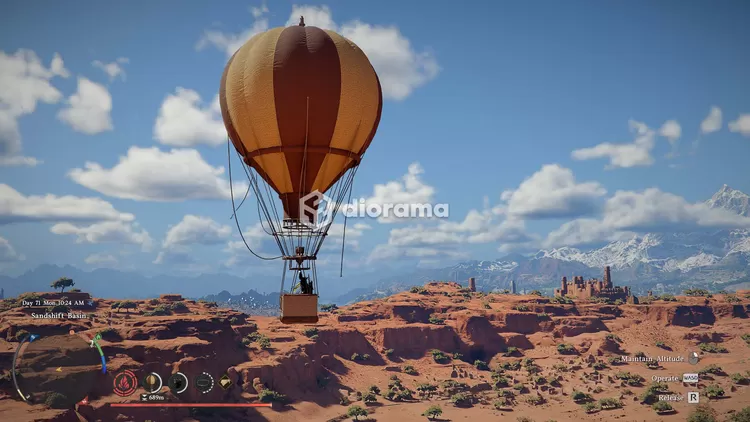 Ada banyak cara untuk menjelajah dunia Crimson Desert, kamu bisa naik balon udara setelah selesaikan quest tertentu yang sayangnya baru bisa kamu rasakan 1 bulan pasca rilis karena sempat terjadi bug / Pearl Abyss