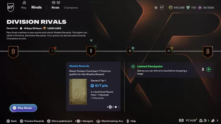 Mode Rivals kini lebih fleksibel, karena pemain bisa turun divisi jika merasa mentok