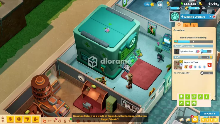 Proses analisa dilakukan di Animal Welfare, sama kayak proses penyembuhan binatang / SEGA, Two Point Studios