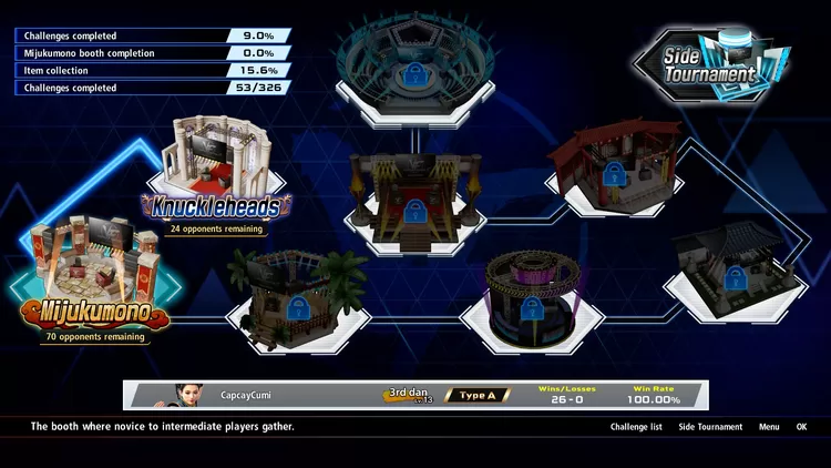 Pada dasar World Stage adalah simulasi latihan untuk menjadi pro player dengan memanfaatkan ghost data para pemain Virtua Fighter 5 : R.E.V.O