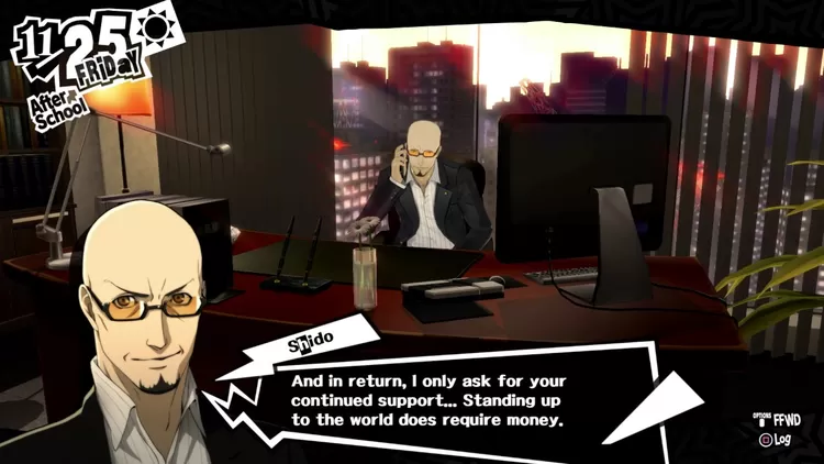 Masayoshi Shido, politisi di Persona 5 yang memanfaatakan jabatan dan kekuasannnya untuk memanipulasi citra dirinya di publik