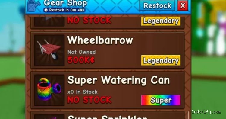 Cara Mendapatkan Wheelbarrow di Grow a Garden 2, Gear Anti Maling yang Wajib Diketahui