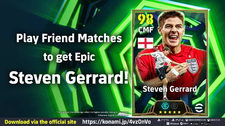 eFootball - Steven Gerrard juga bisa kamu dapatkan gratis / Konami
