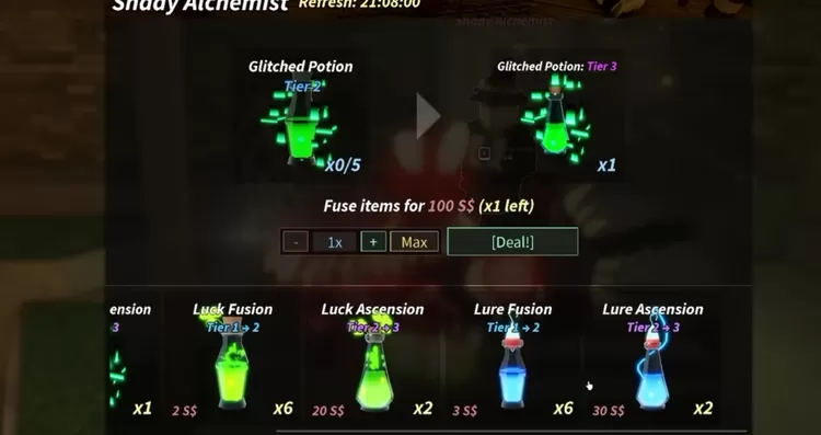 The Shady Alchemist Hadir di Fisch Roblox! Cara Upgrade Glitch Potion dan Perubahan Terbaru
