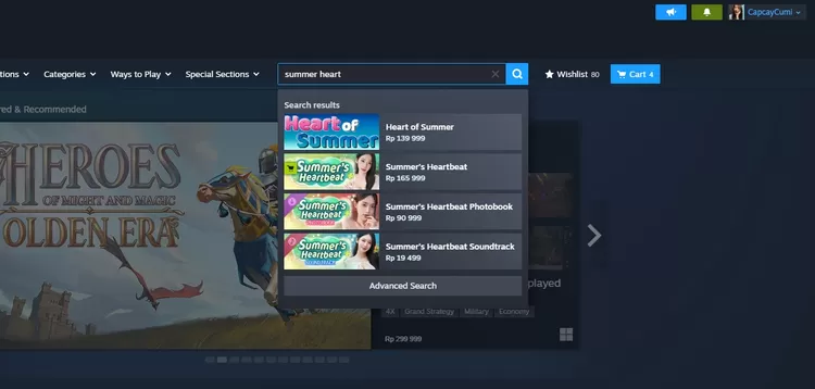 Cari game yang ingin dibeli