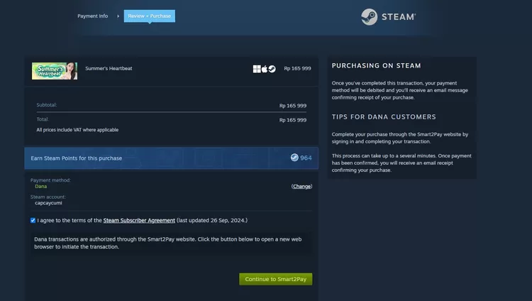 Lakukan pembayaran pada game yang ingin kamu beli