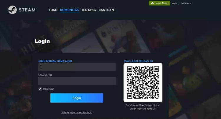 Buat akun Steam kamu terlebih dahulu