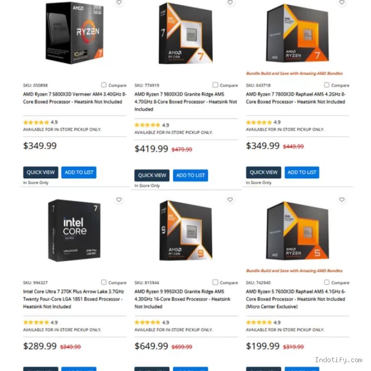 Micro Center ungkap data popularitas CPU lawas AMD di Amerika Serikat kalahkan Intel