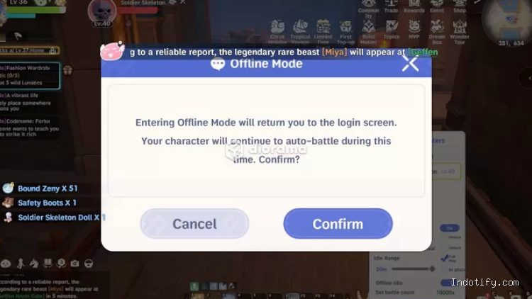 Game ini nyediain offline mode, tapi percuma kalau auto hunting yang dapet XP cuman kira-kira 2-3 jam an / Gravity