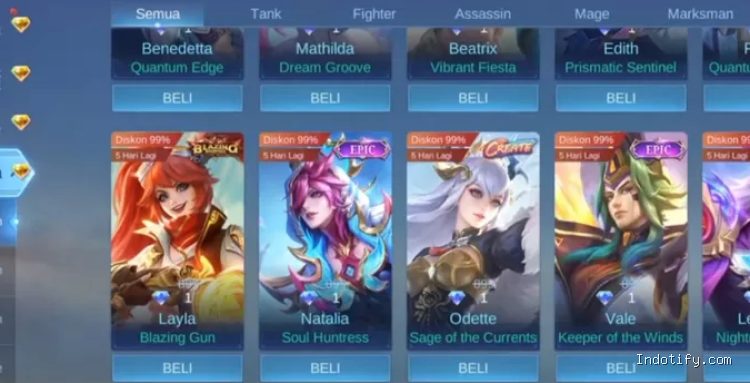 Diamond Kuning untuk Mendapatkan Skin Collector atau Lucky Box di Mobile Legends